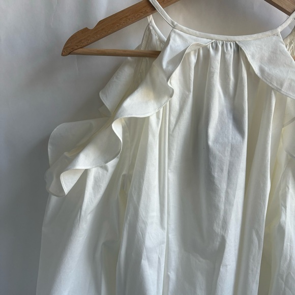 Rachel Zoe Alea Cold Shoulder Ruffle Open Shoulder Blouse Off White Plus Size 2 - Picture 8 of 16